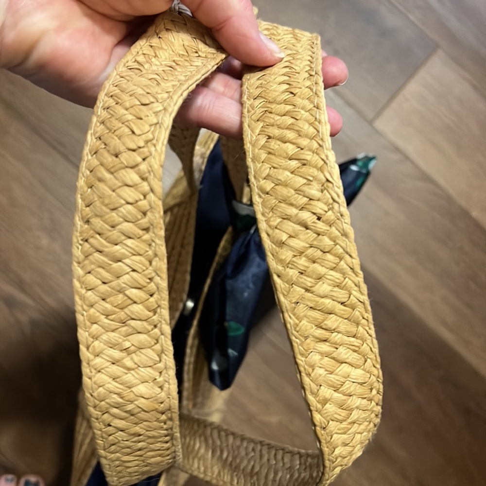 DRAPER JAMES NATURAL STRAW BAG. With bow Summer pool party Beach flirty Romantic - Picture 7 of 15
